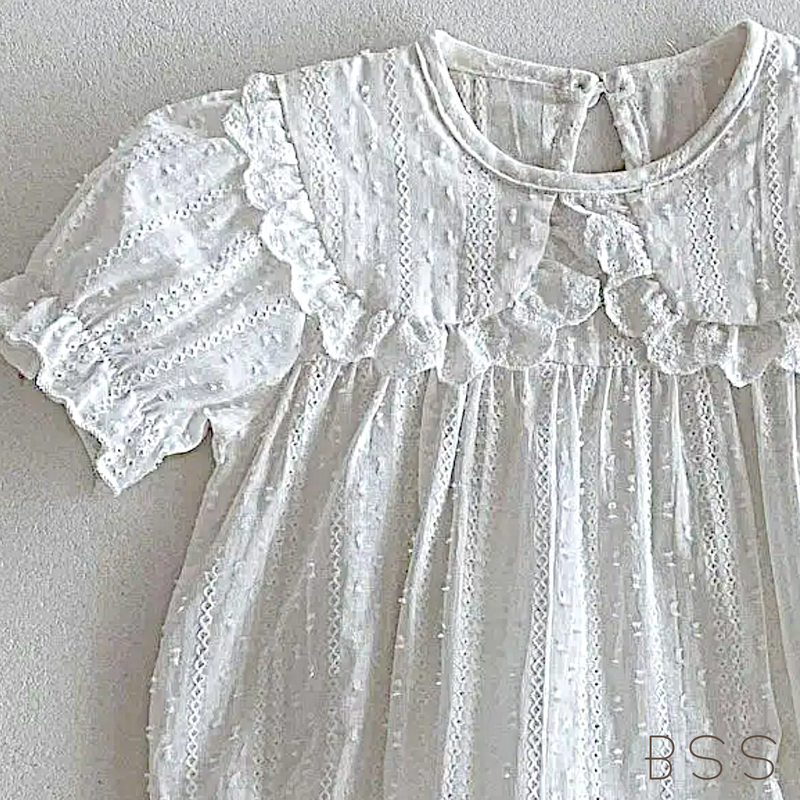 Vestido Infantil Renda e Babados