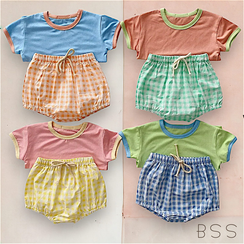 Conjunto Infantil Verão Xadrez