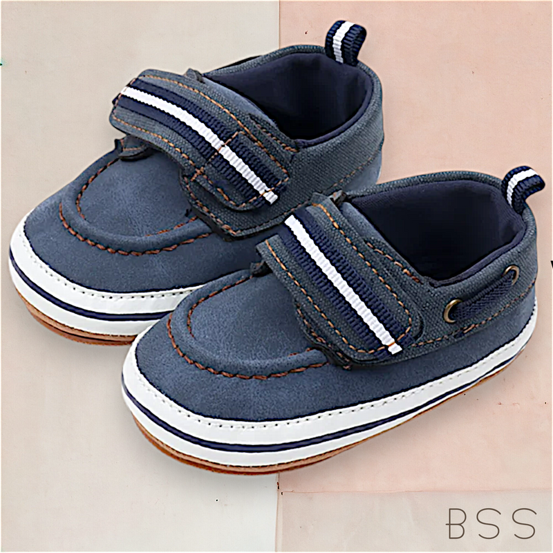 Mocassim Infantil Listras e Velcro