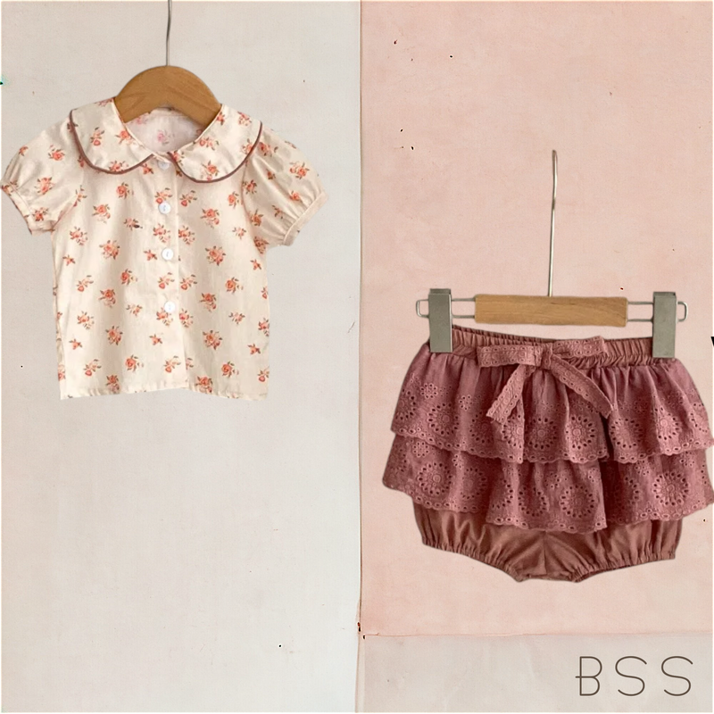 Conjunto Infantil Floral Babados