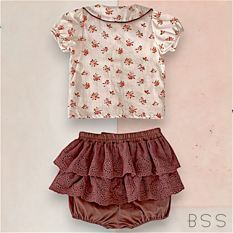 Conjunto Infantil Floral Babados